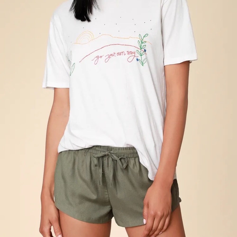 RVCA Olive Green Drawstring Shorts